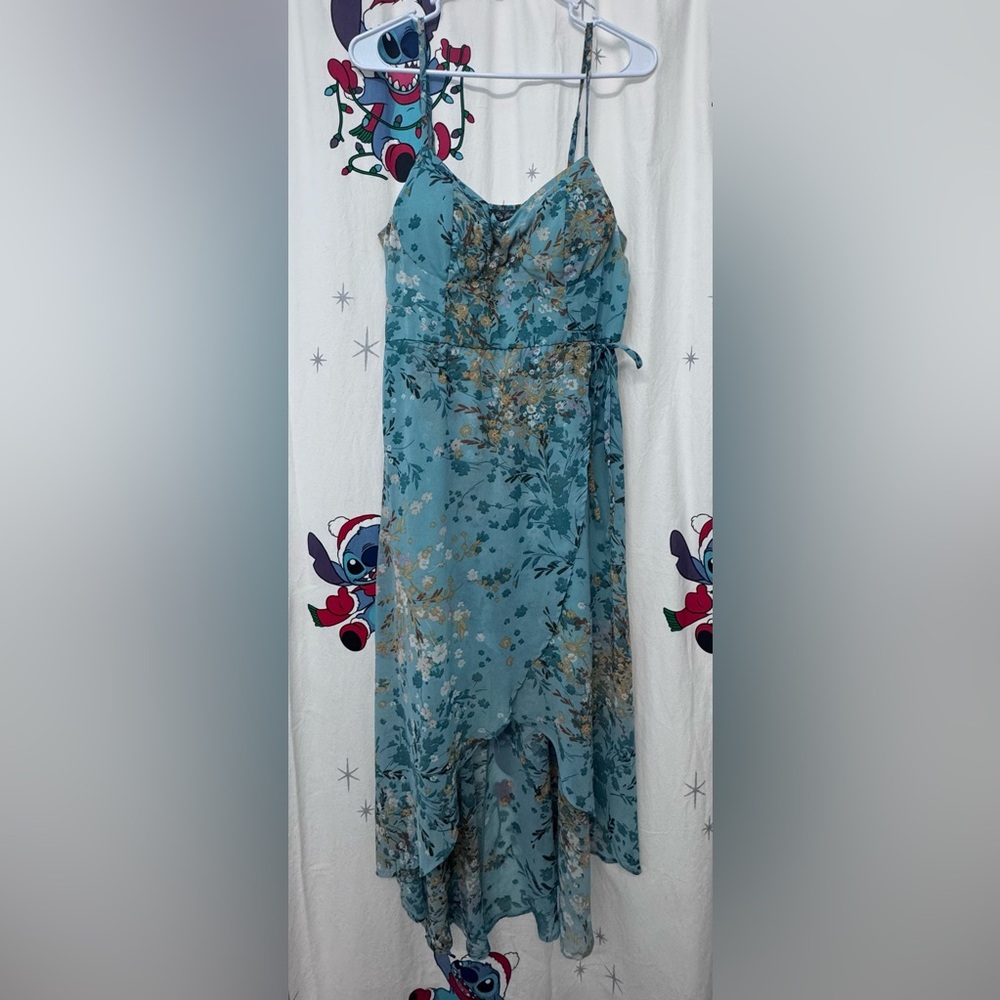 Lily Rose Teal Floral High Low Dress